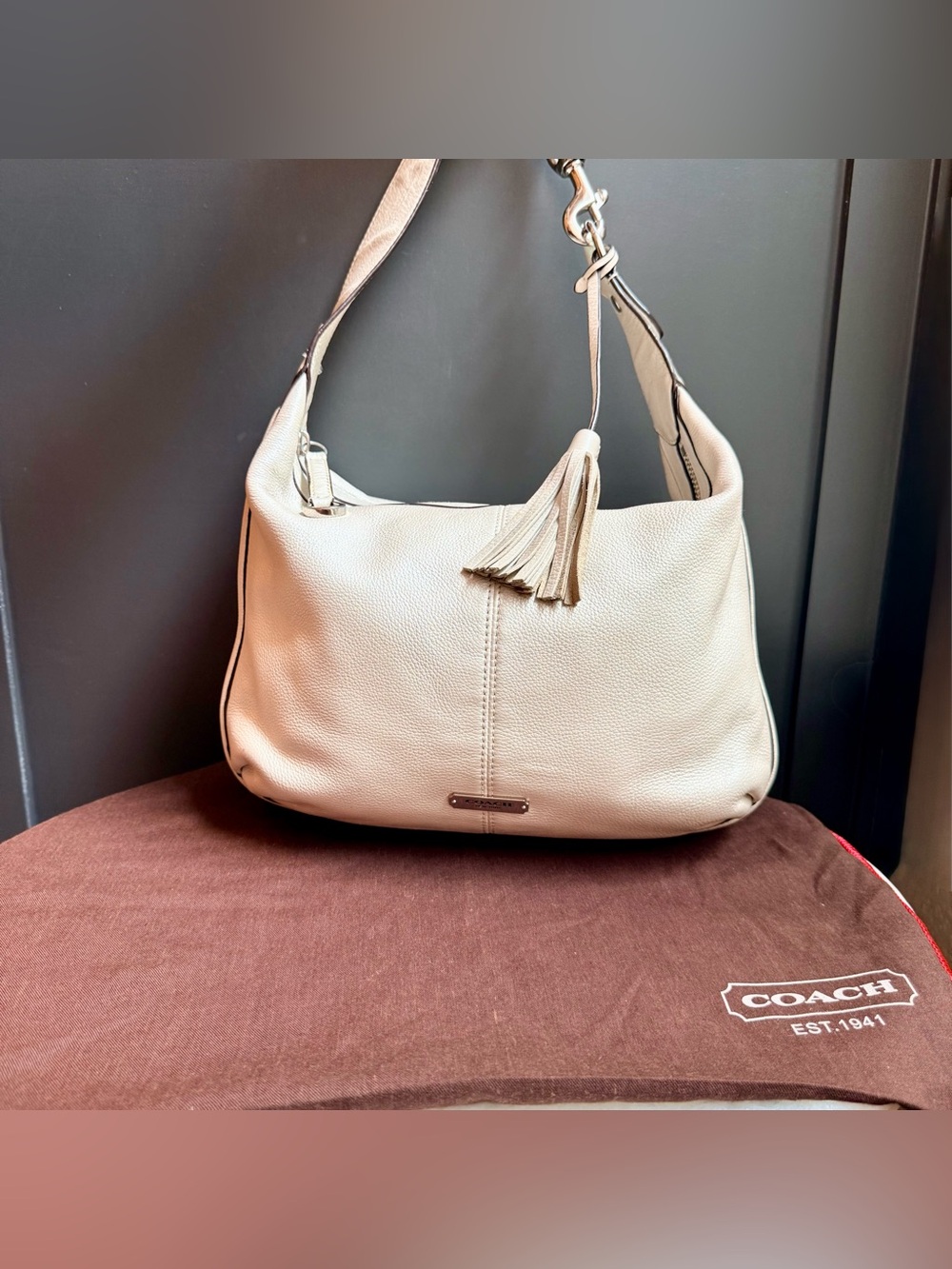 Coach Avery Hobo Bag - Pearly White Pebbled
Leather (F23960)